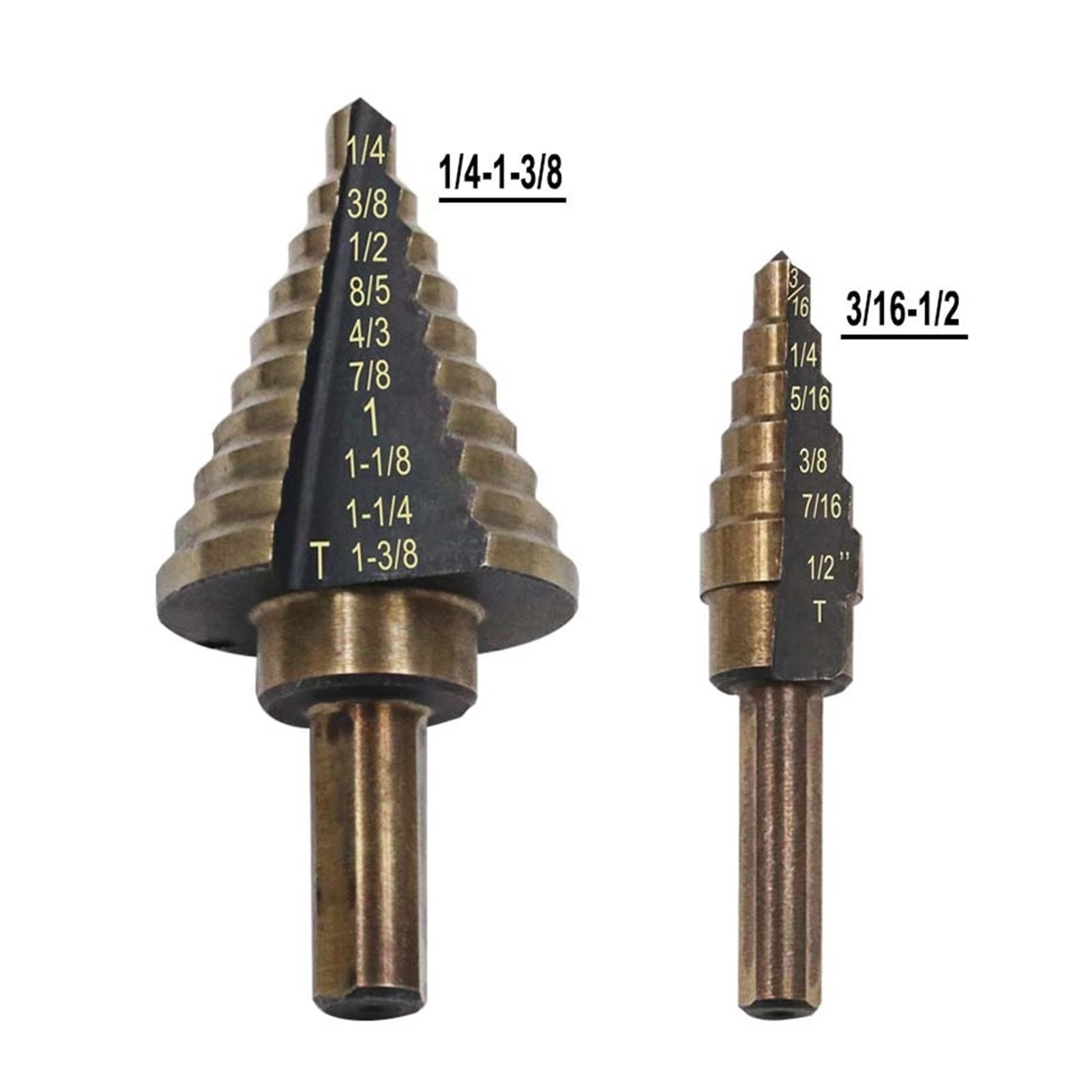 Bits di Perforazione 5pcs / Set. HSS. Set di Punte for Trapano a Forma di Formato da 50 Dimensioni Cobalto con Arrivo di gusci di Alluminio