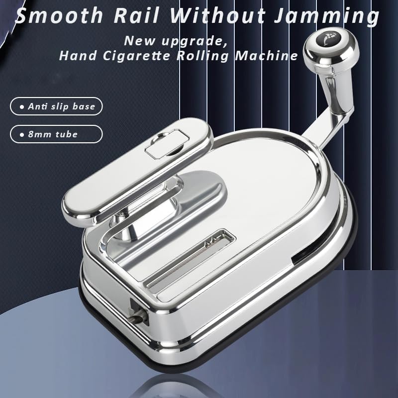 Cigarette Rolling Machine Manual Tobacco Rolling Machine Hand Operation Injector Suitable for 0.31 inch/8 mm Diameter Pipes (Silver)