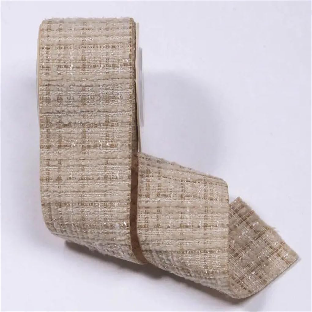 38 mm 1,5 cala lniana wstążka w kratę DIY kokarda akcesoria do włosów zrób dekoracja ręcznie robione rękodzieło 10 jardów biała 38 mm