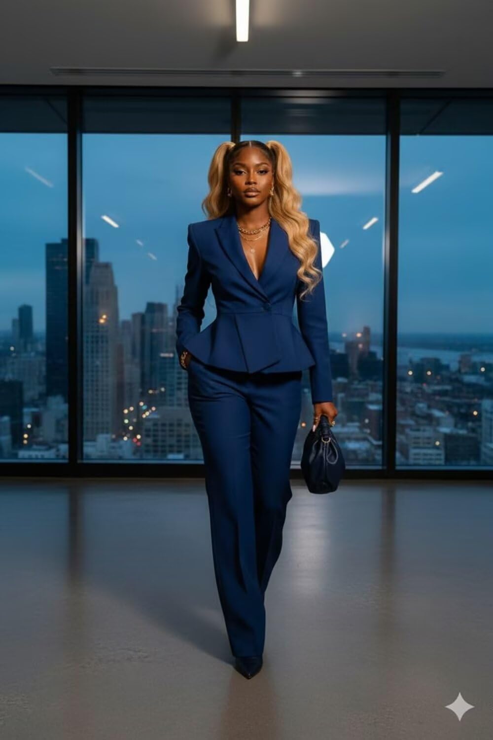 Women Suit 2 Pieces Set Busines Peplum Blazer Long Pants Formal Lady Dressy Outfit