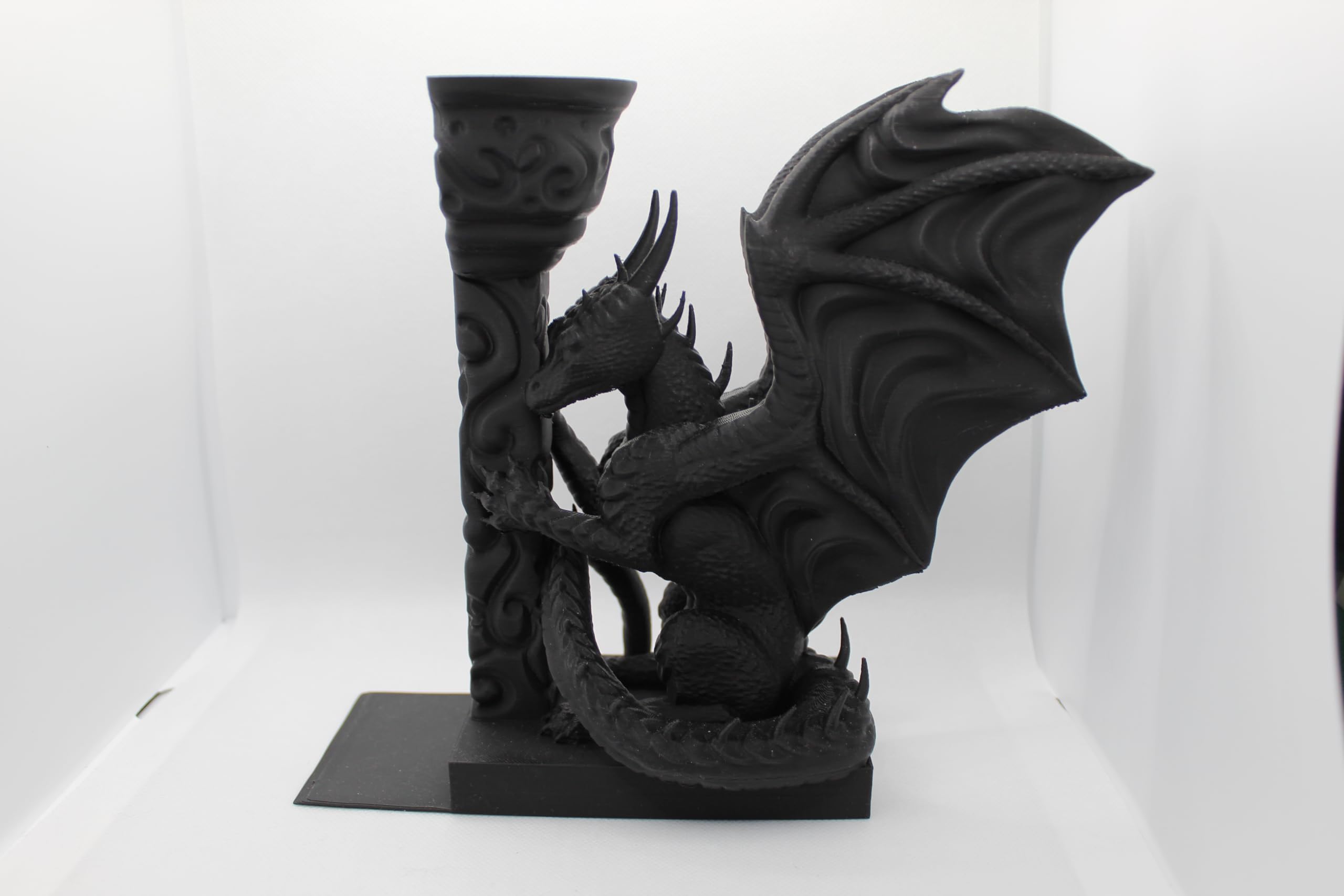 Dragon Bookends – Gothic & Medieval Fantasy Book Ends for Shelves | Unique Home & Office Decor by K E Kreations (Black Right Side)