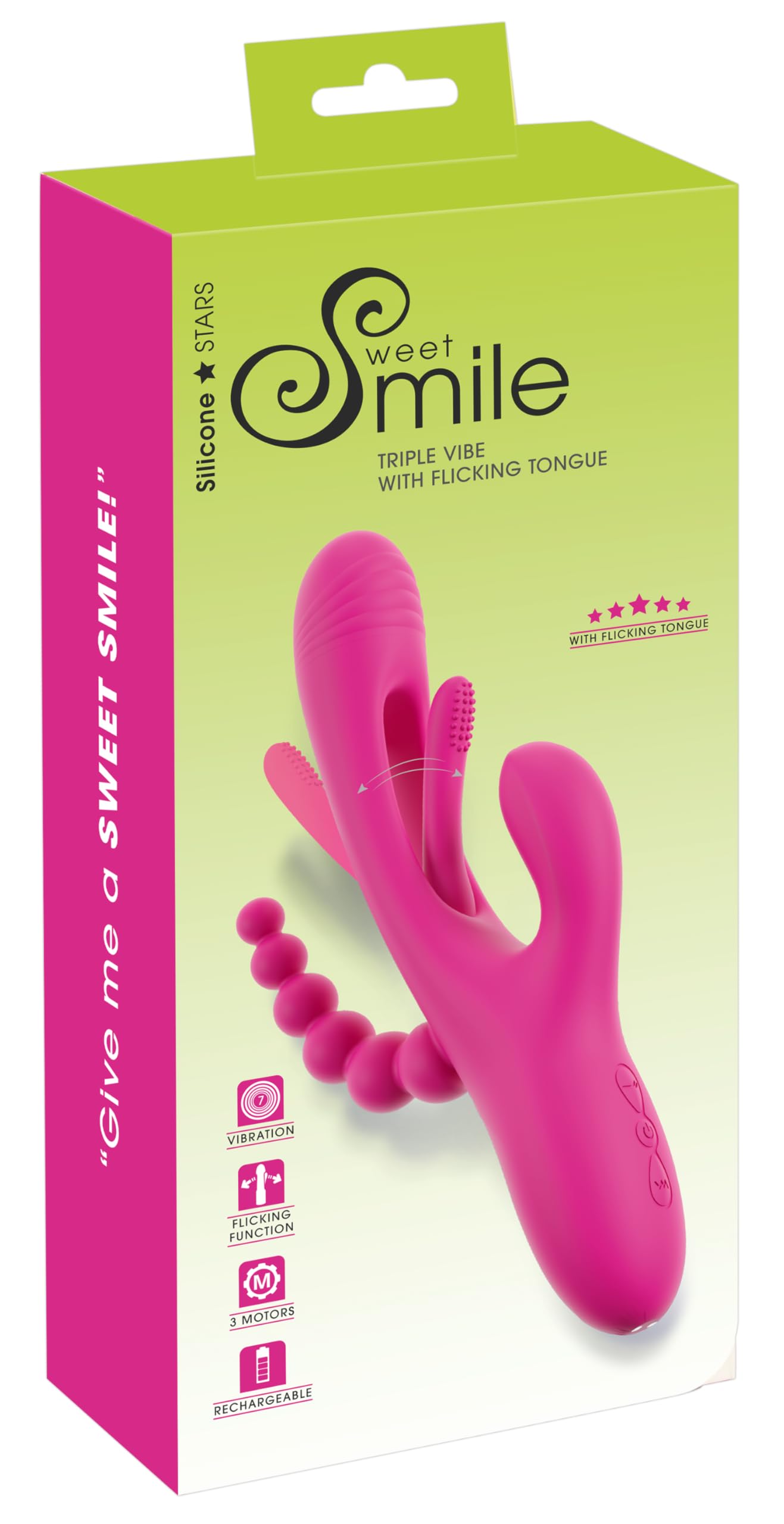 Sweet Smile Triple Vibe Vibratori Rosa 24,4 cm