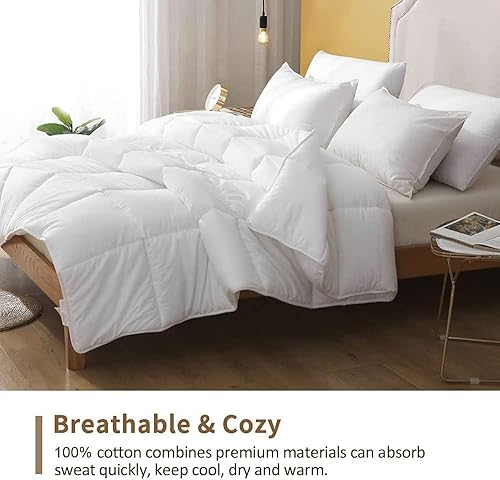 Miniatura 3 de DWR Edredón alternativo de plumón 100% algodón, tamaño California King, edredón ultrasuave y agradable al tacto, de microfibra de eucalipto