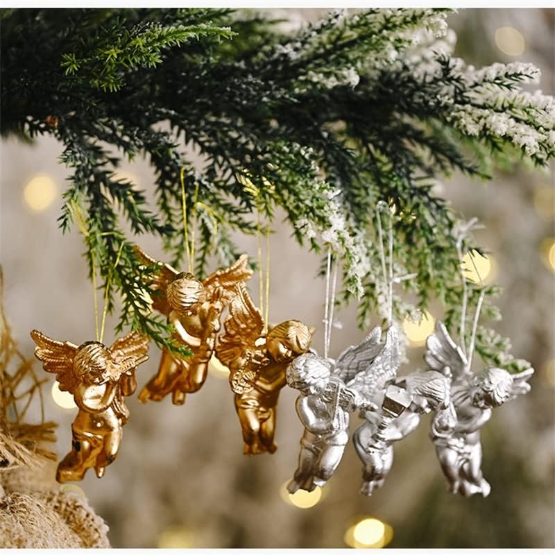Sponsored Ad - Christmas Tree Decoration Hanging Angel Ornaments – Pack of 6 Elegant Holiday Tree Decorations, Christmas Party
