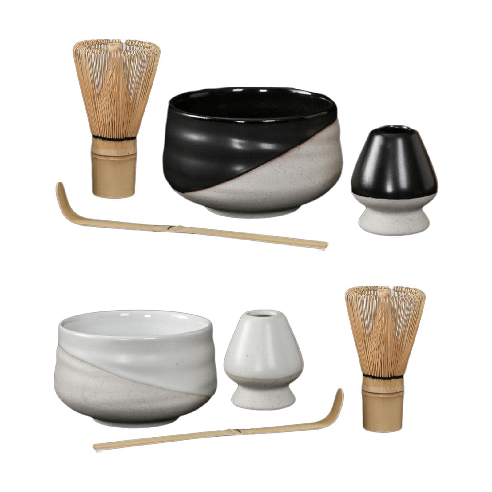 4 Pezzi Matcha Set Cerimonia del tè Frusta Matcha Frusta Supporto Cucchiaino Utensili Strumenti per Bevande Famiglia Amici Amanti del tè