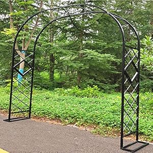 Metalen tuinboog, huwelijksboog voor rozen, achtertuin, bruiloft, boogdecoraties,Black-340×230cm