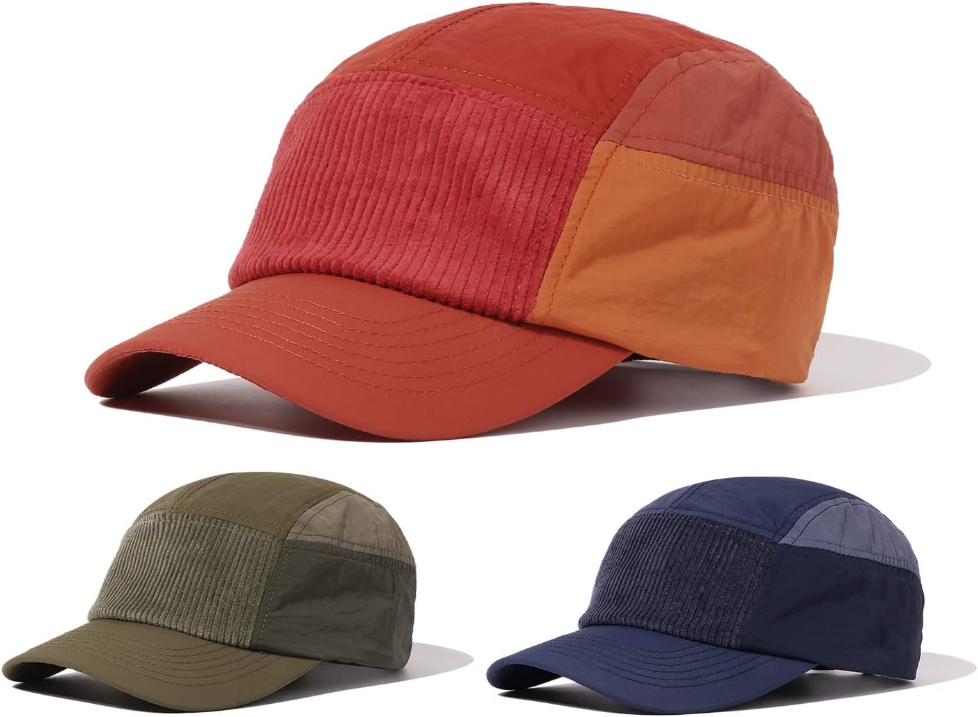 Clakllie Vintage Corduroy 5 Panel Hat Casual Short Brim Baseball Caps Unstructured Dad Hats Unisex Trucker Snapback Hat - Image 4