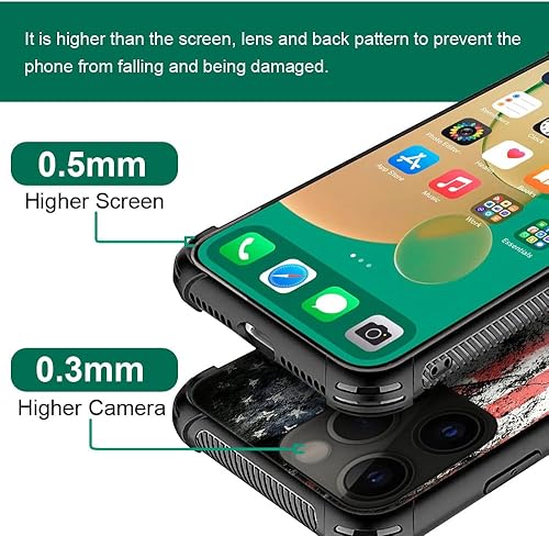 Miniatura 2 de DJSOK Funda para iPhone 14, diseño de patrón de lujo, a prueba de golpes, funda resistente para hombre y mujer, bandera de fútbol americano