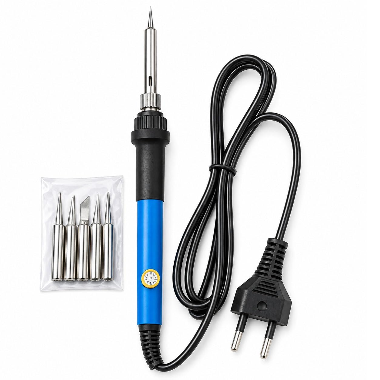 soldering iron with adjustable temperature control and 5 replacement tips electric soldering tool for pcb repair wire soldering electronics repair diy projects and home repairs