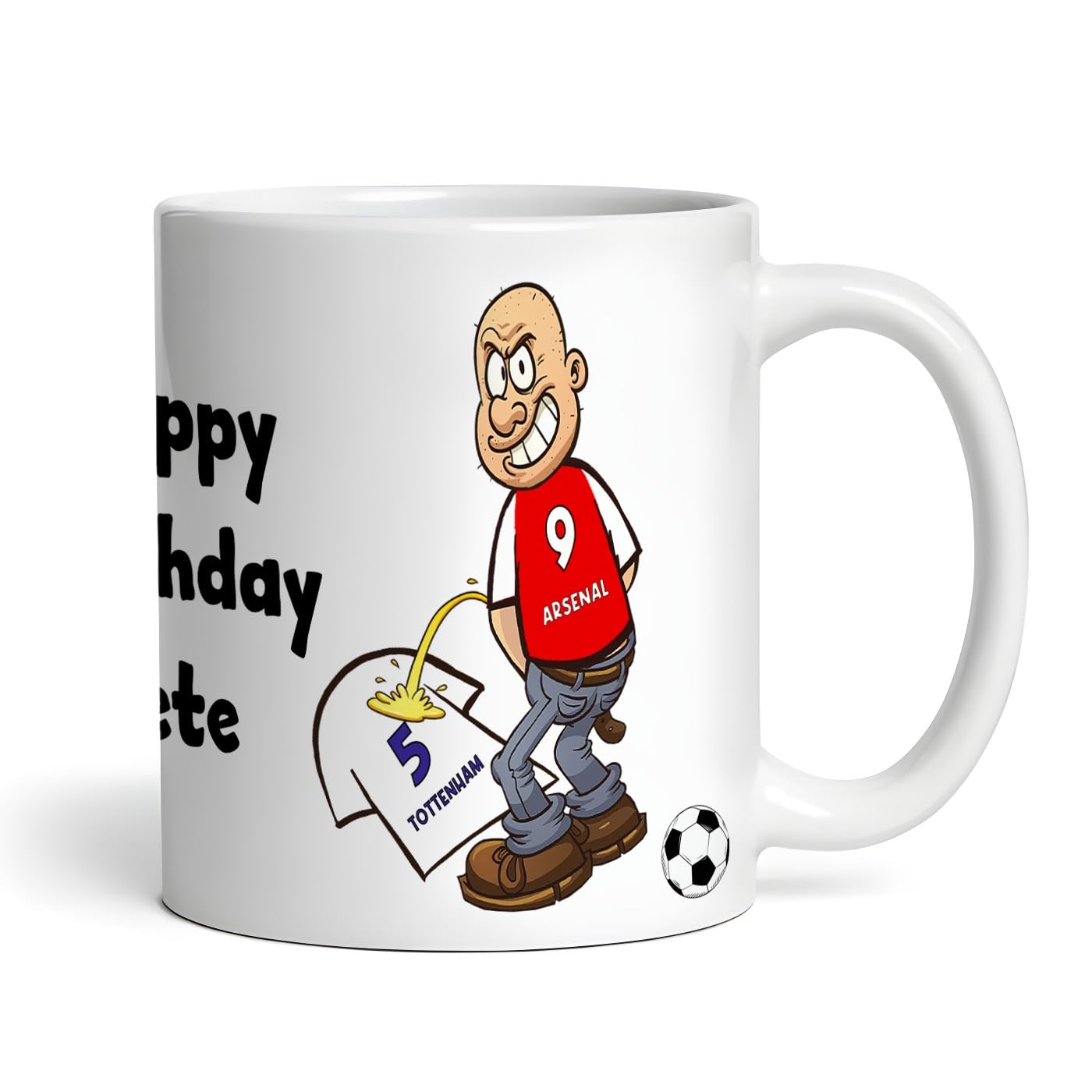 Arsenal Weeing on Tottenham Funny Football Rivalry Personalised Mug | Gift for Men | Joke Spoof Team Mug | Wee on Any Team | Gift for Him