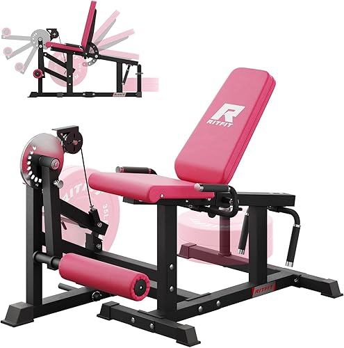 Miniatura 10 de RITFIT Leg Extension and Curl Machine, 700LB Adjustable Leg Curl Machine, Seated Leg Extension and Lying Curl Machine for Home Gym, Leg Workout