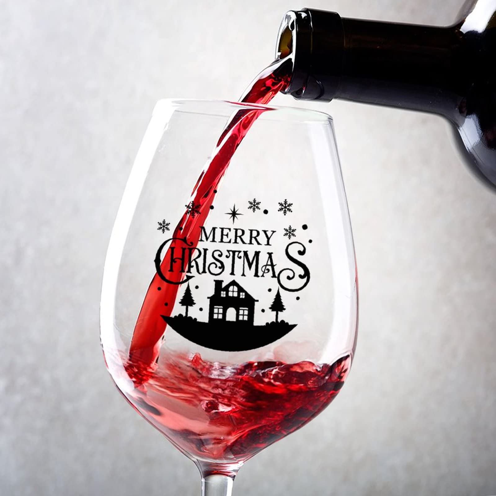 Verres à vin à pied Merry Christmas 500 ml lot de 2