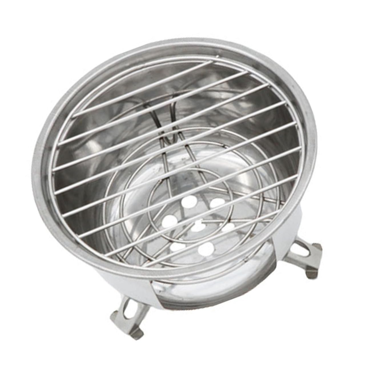 Totority Compact Round Camping Grill Portable Bbq Stove Small Stainless Barbecue Perfect for Outdoor Activities