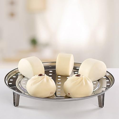 Miniatura 5 de Bandeja de vapor, acero inoxidable 304, estante de cocina al vapor, cesta redonda con patas extraíbles (diámetro grande 10.2 in)
