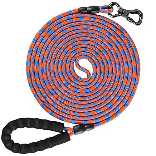 NTR Long Dog Leash, 20FT Check Cord with Swivel Lockable Hook and