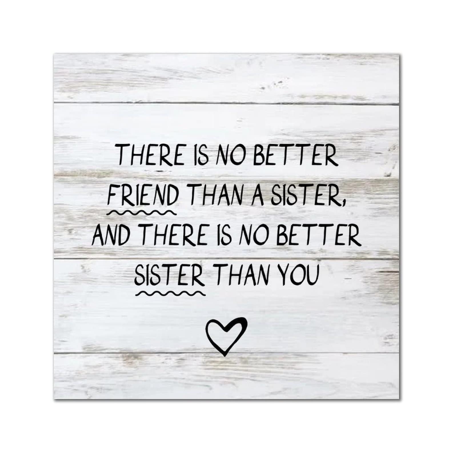 Plaque murale vintage en bois avec citation pour sœur 35cm