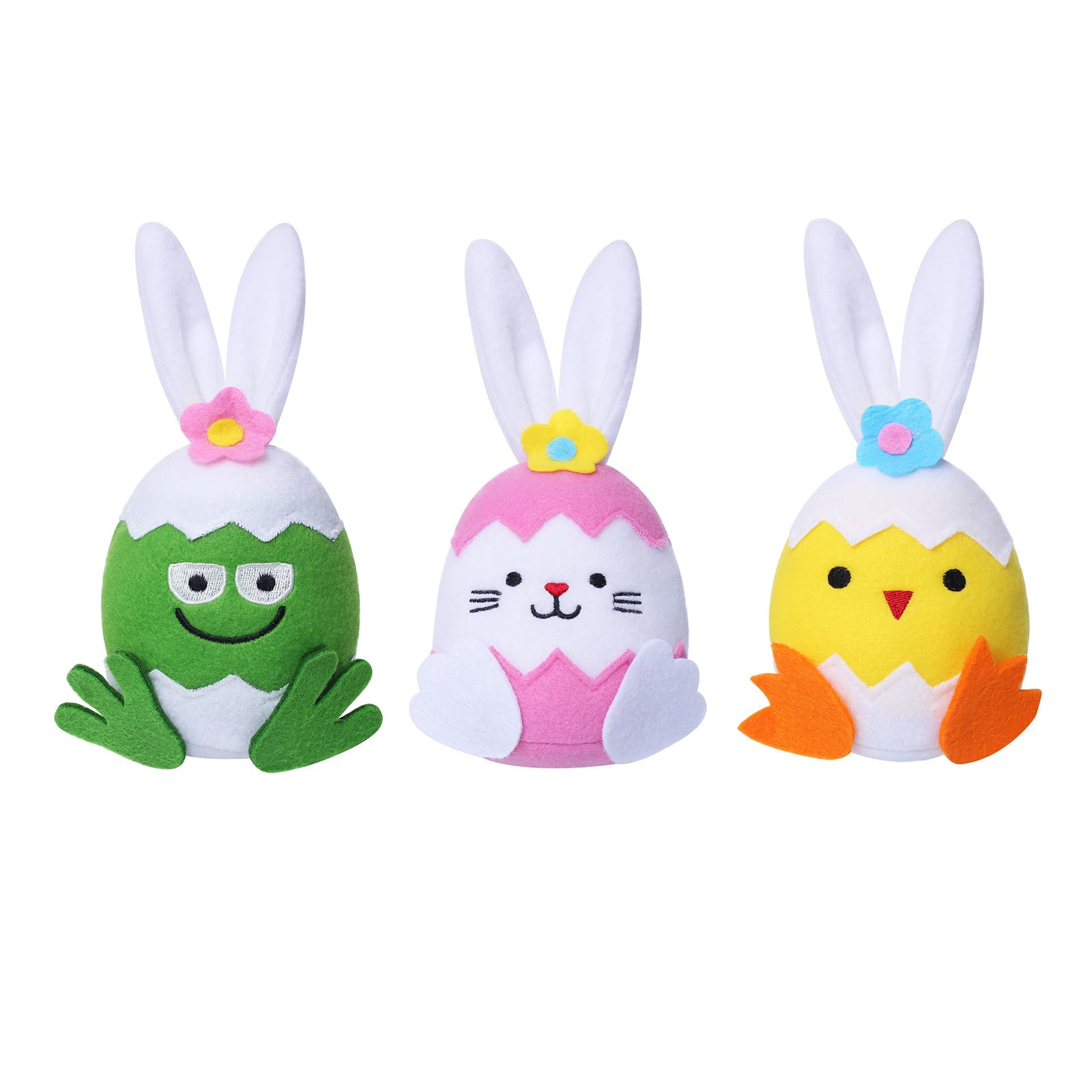 NVOQILIN 3Pcs Colorful Hare Chick Figurines Ornament Easter Decoration for Festival Event and Interior Decoration Hare Figurines