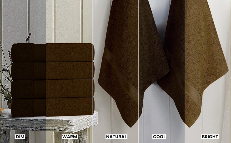 Image of Utopia Towels 6 Pack Medium Bath Towel Set, 24 by 48 Inches, 500 GSM 100% Ring Spun Cotton, Lightweight and Highly Absorbent Quick Drying Premium Towels for Hotel, Spa and Bathroom, Dark Brown