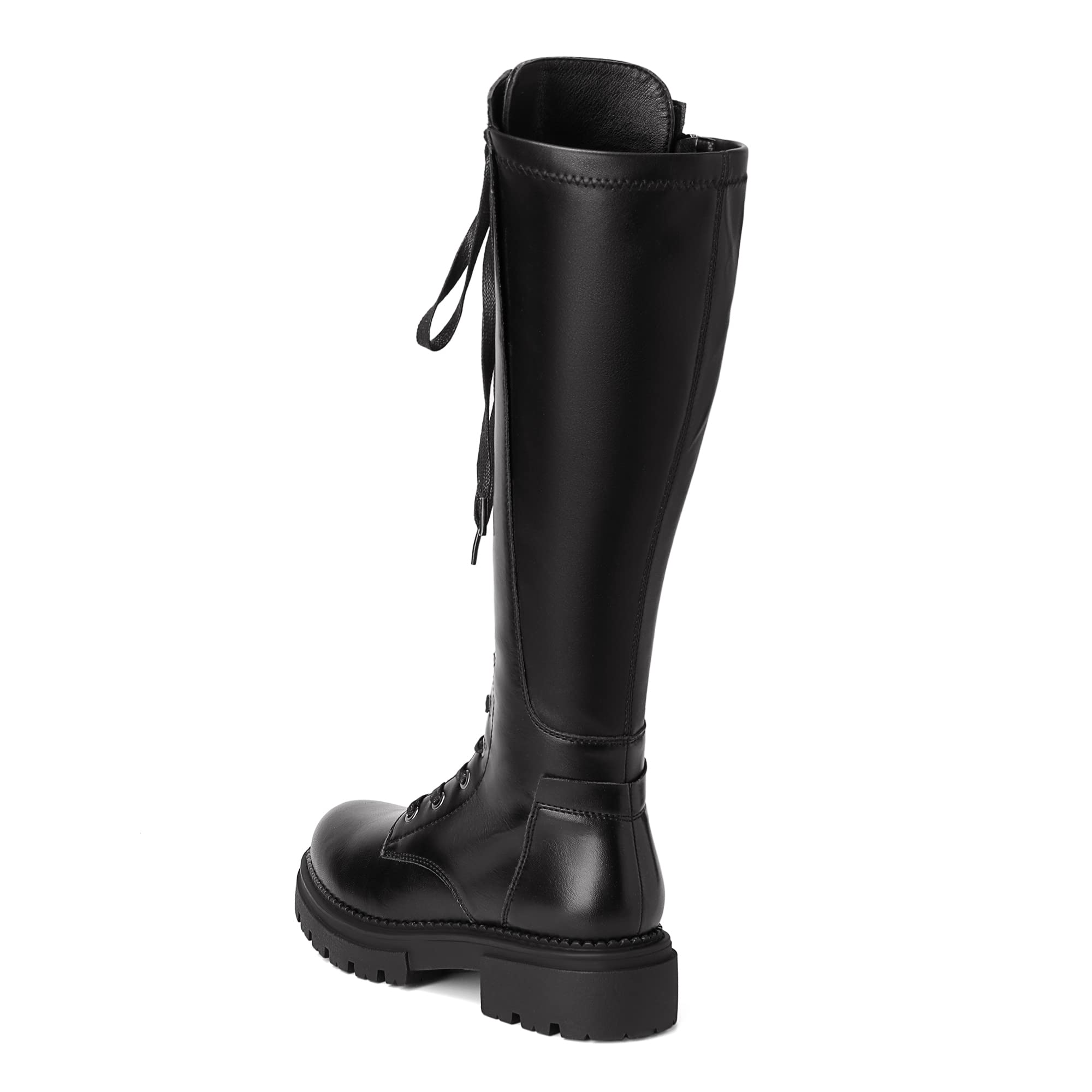 DREAM PAIRS Donna Stivali Alti al Ginocchio Stringate Scarpe Corte Caviglia Casual Boots