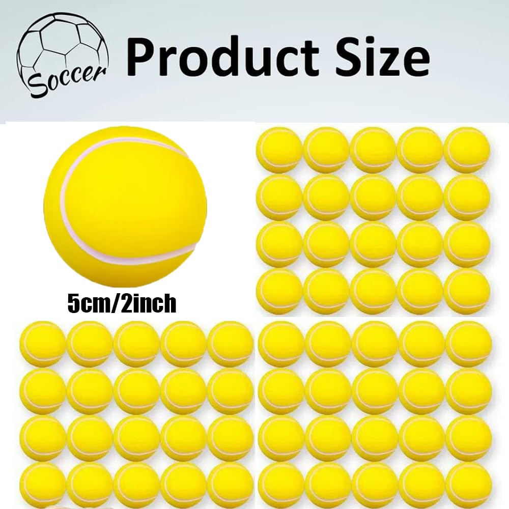 100 Stück Mini Tennis, Mini Schaumstoffbälle Kinder, Weiche Fussball Klein, Fußball Stressbälle, Sportbälle Fussball, Antistressball für Kinder und Erwachsene Fußball Party
