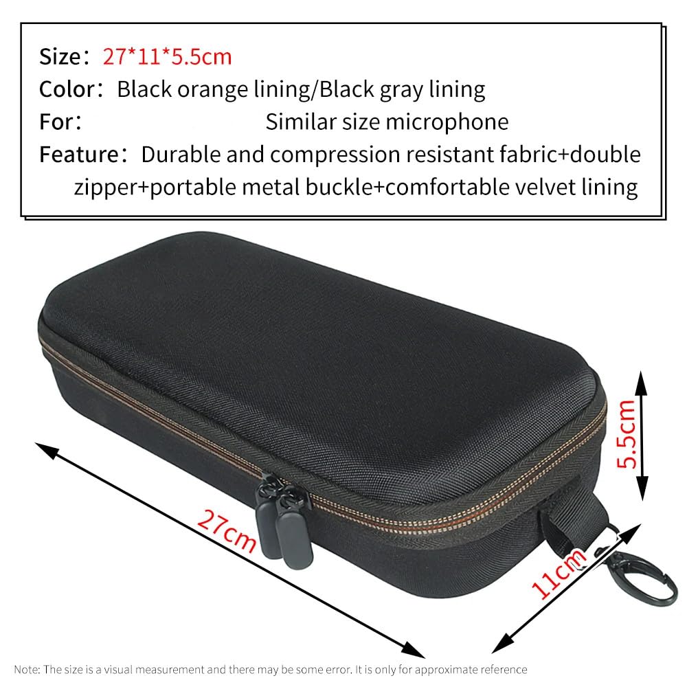 Microfoon Opbergtas Compatibel voor JBL PartyBox ES, Draagmicrofoon Case Box Bluetooth Microfoon EVA Travel Shell Houder Draagbare Cover Pouch Organizer (Zwart Oranje Voering