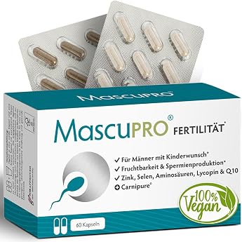 MascuPro Fertility Man - Fertility - Sperm Production + 60 capsules + L-Carnitine Carnipure &reg;, L-Arginine, Zinc + Vitamins Man