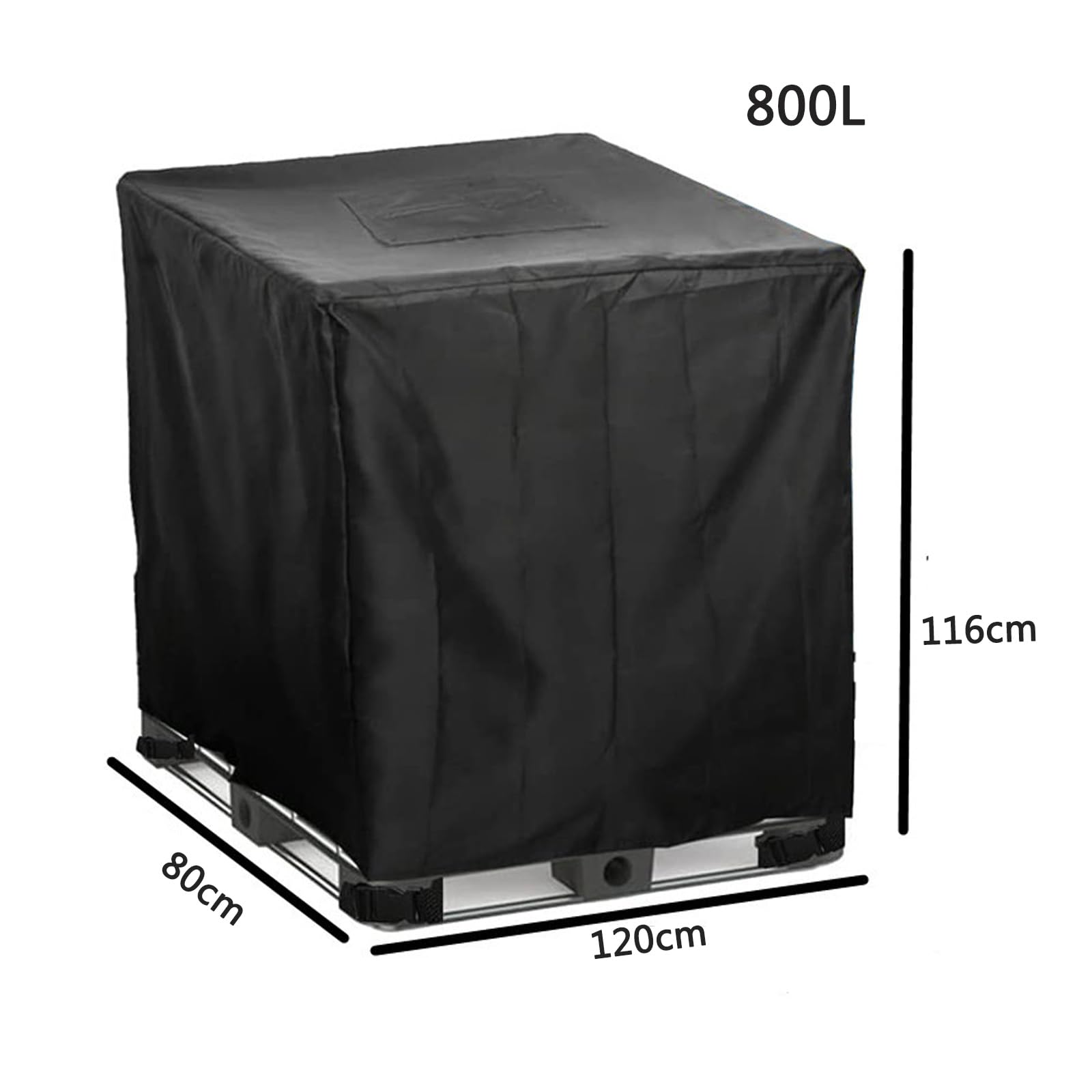IBC - Funda impermeable para depósito de agua de lluvia 420D, para contenedores IBC de 300L/600L/800L/1000L (tamaño: 800L 120x80x116CM)