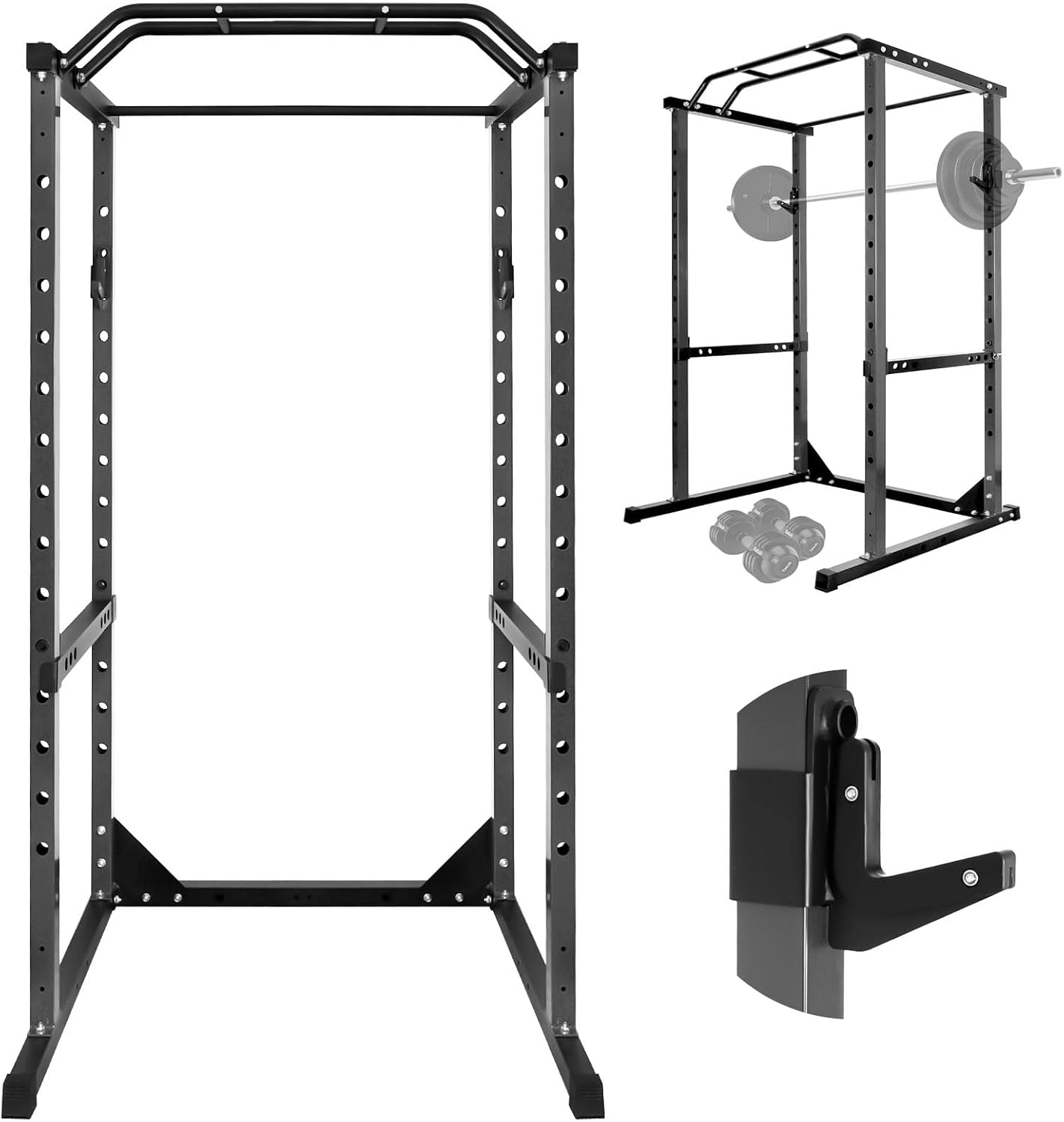 Generic Generic Power Rack – 1200lb Capacity Workout Cage with Training Attachments