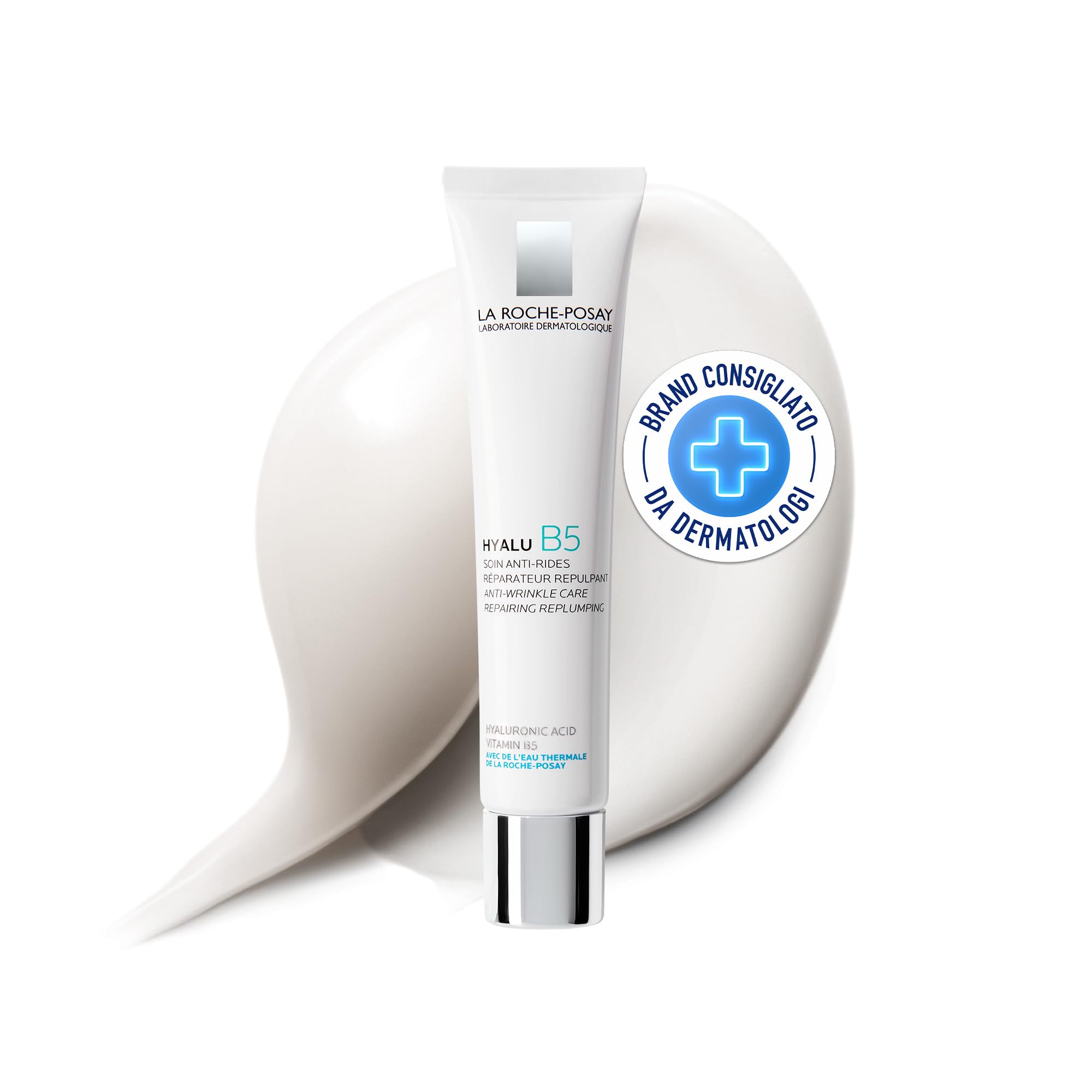 La Roche Posay Hyalu B5, Crema Anti-Rughe, Per Pelli Sensibili, Effetto Rimpolpante e Riparatore, Pelle Luminosa, Arricchita con Acido Ialuronico, Vitamina B5 e Acqua Termale, 40 ml