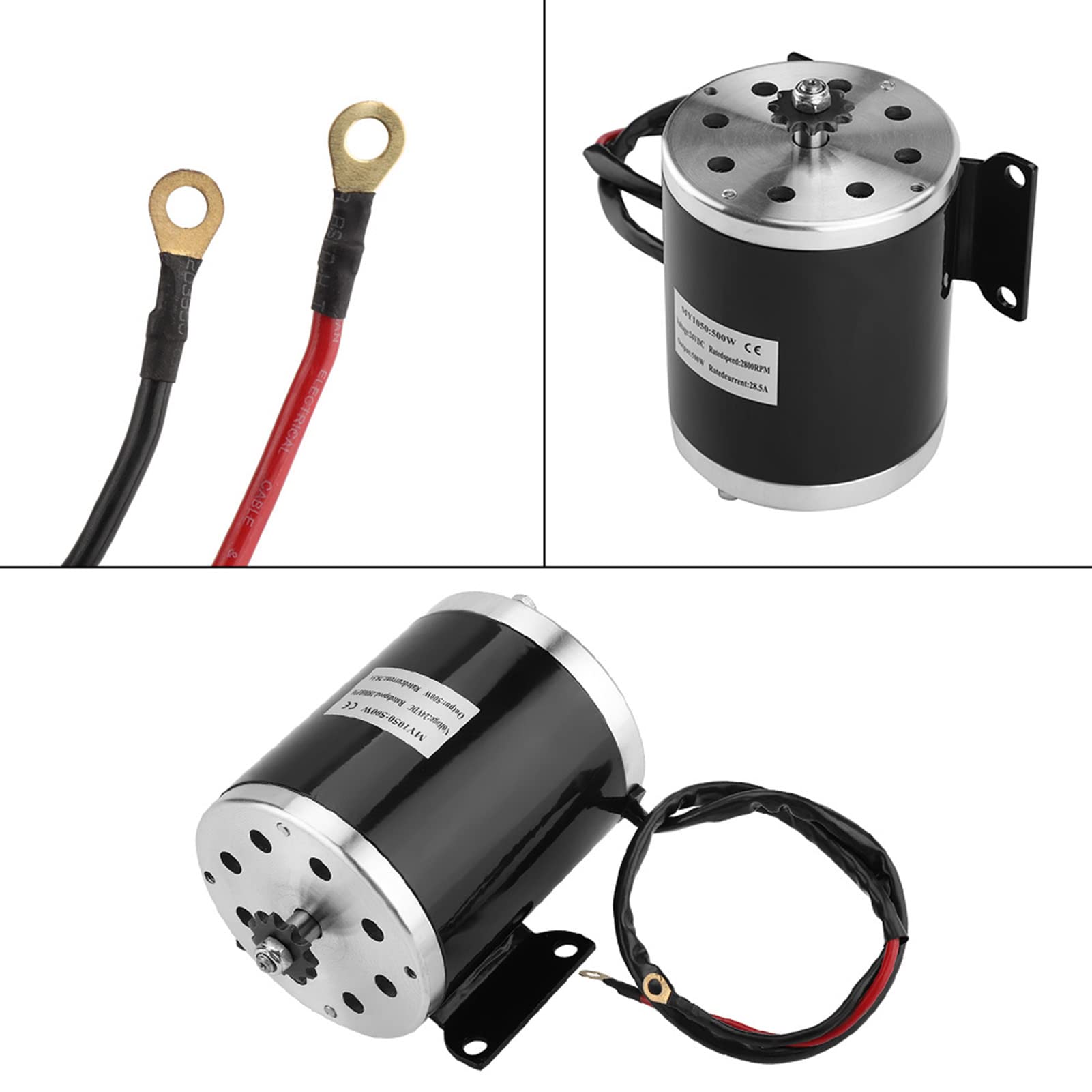 Motore Elettrico DC 24V 500W per Scooter Elettrico, Motore a Spazzole ad Alte Prestazioni, 2500 Giri/min, per Quad e Go-Kart