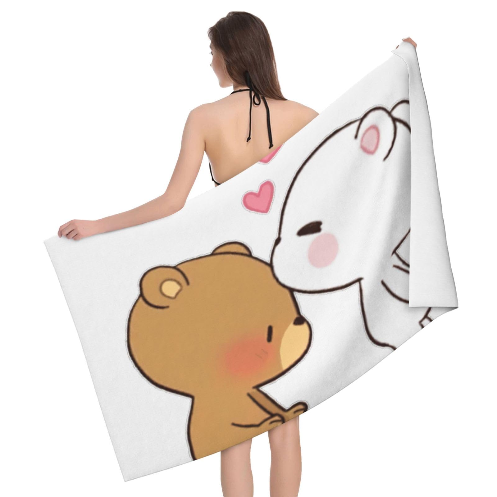 Serviette de bain microfibre ours pour le sport, la plage et la piscine