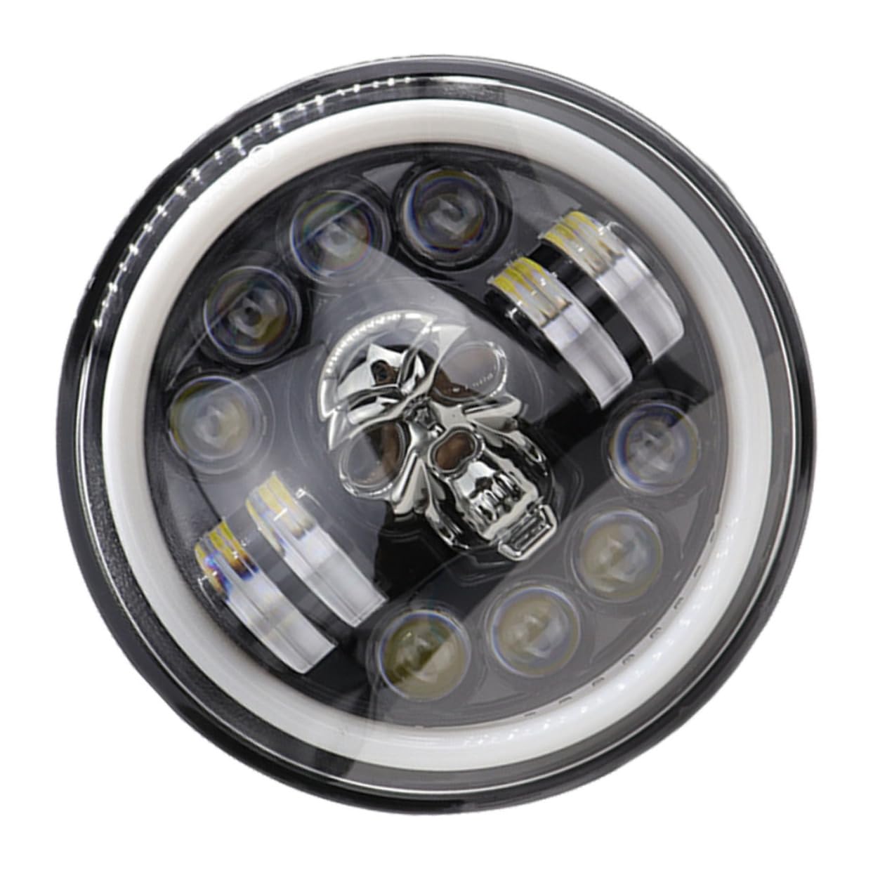 GARVALON Phare LED pour Forme Tête De Mort Éclairage 60 W Modifié pour Véhicule Tout