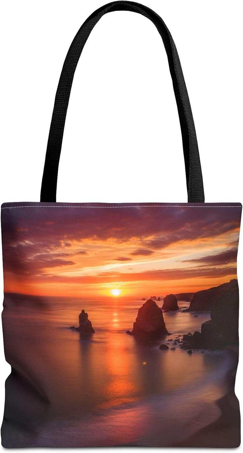Coastal Sunset Premium Tote Bag with Reinforced Stitching