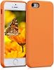 kwmobile Case for Apple iPhone SE 1.Gen 2016 iPhone 5 iPhone 5S Case - Soft Cover - Shockproof Silicone - Wireless Charging Fruity Orange