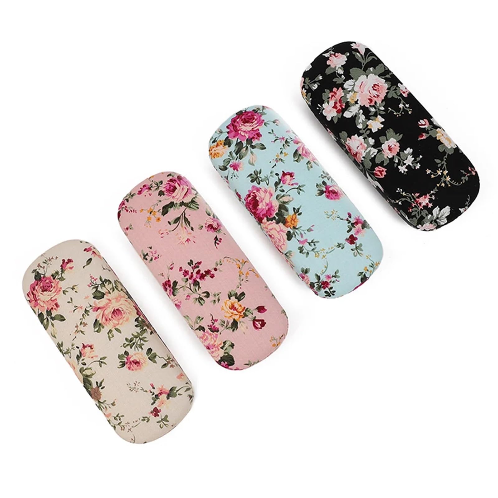 Retro Floral Glasses Case Flower Printed Cloth Reading Box Hard Eyewear Protector Pour Femmes et Hommes