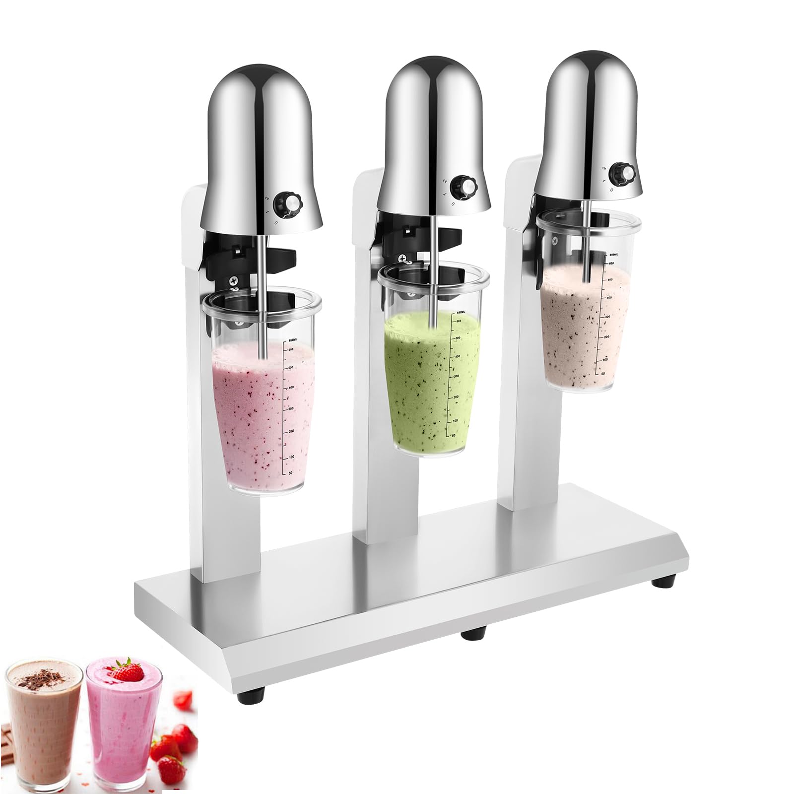 Commercial Milkshake Machine,3 Heads Milkshake Mixer,Electric Milk Shaker Machine,Milk Frother Mixer for Milk Drink Tea Juice