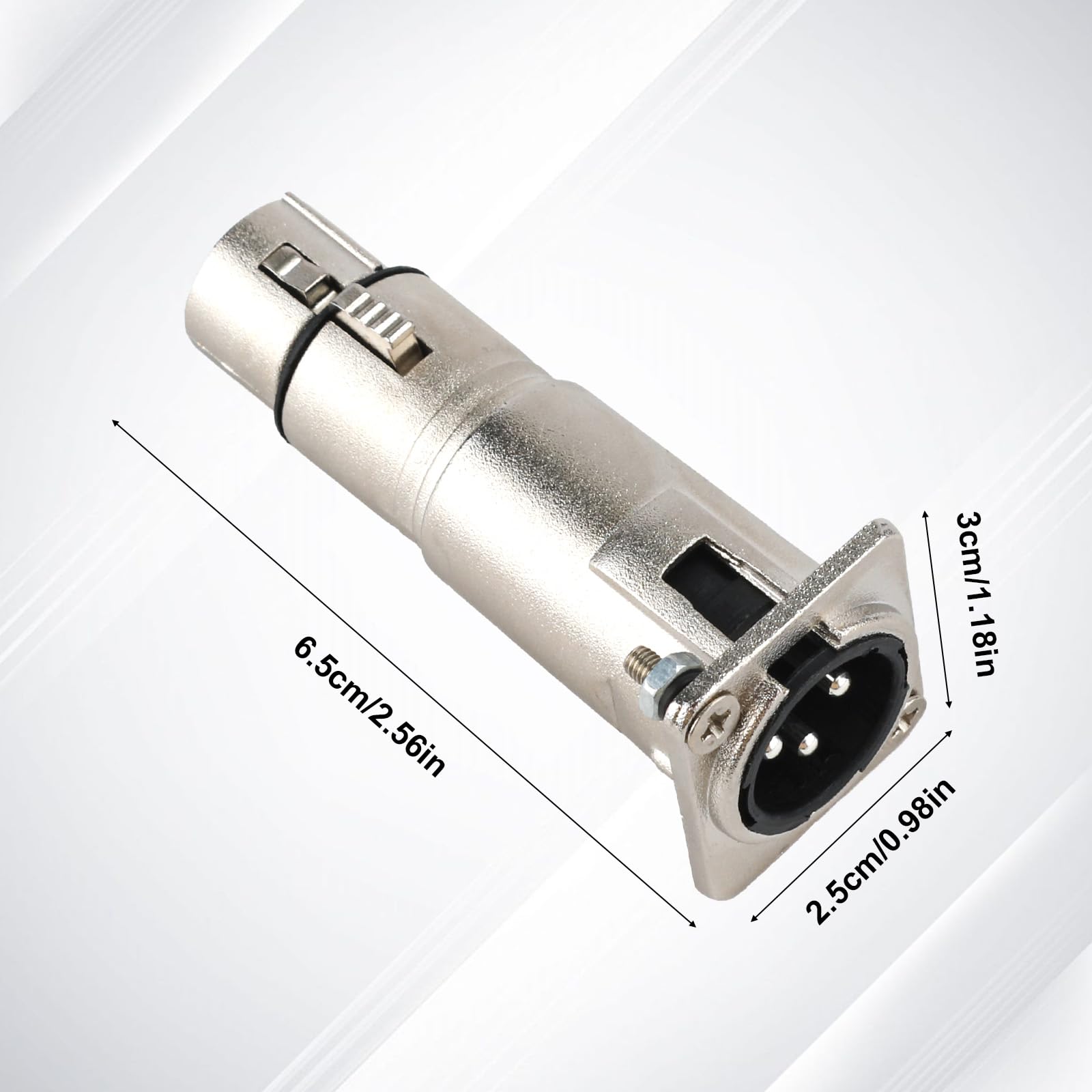 NQEUEPN Male to Female Panel Mount Adapter, 3 Pin XLR Jack to Plug Mounting Adapter Coupler XLR Pass Through Connector for Microphone Sound Mixer Audio Device (XLR Male to XLR Female)