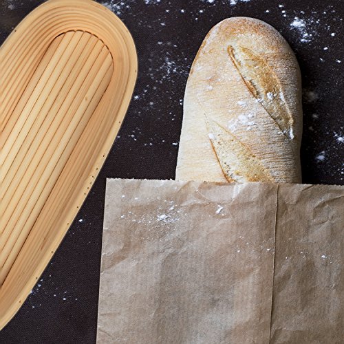 Anphsin 13" Oval Banneton Bread Proofing Basket Round Brotform Dough Rising With Liner #TOP2