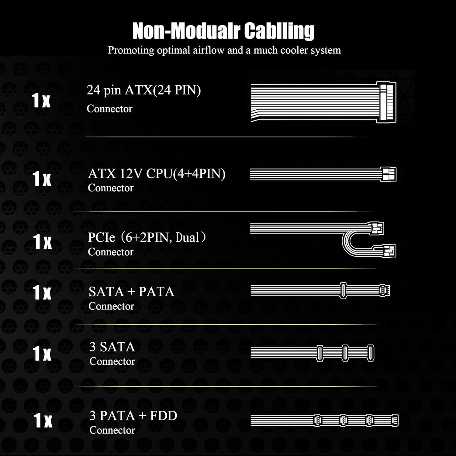 Zasilacz do gier 700 W PC, zasilacz 12 V do komputera z cichym wentylatorem 120 mm, niemodułowy zasilacz