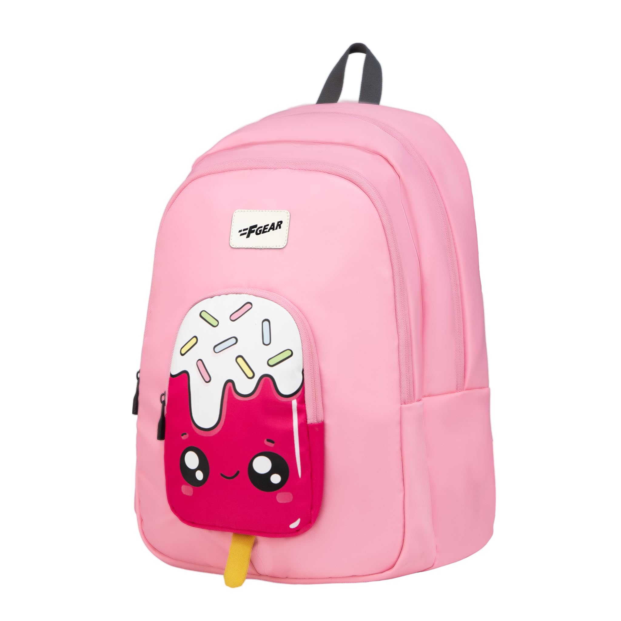 Cocoa Popsicle 23L Backpack|Soft Touch & Durable|Popsicle theme|featuring attractive and colourful topping|with Two Spacious Compartments, 1 Front Pocket & Water Bottle Holder (Pink)-image-28