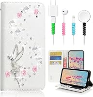 Vista 7 de STENES Bling SSBLDwCPSeries-14 - Funda de piel con tapa y protector de cable, diseño 3D