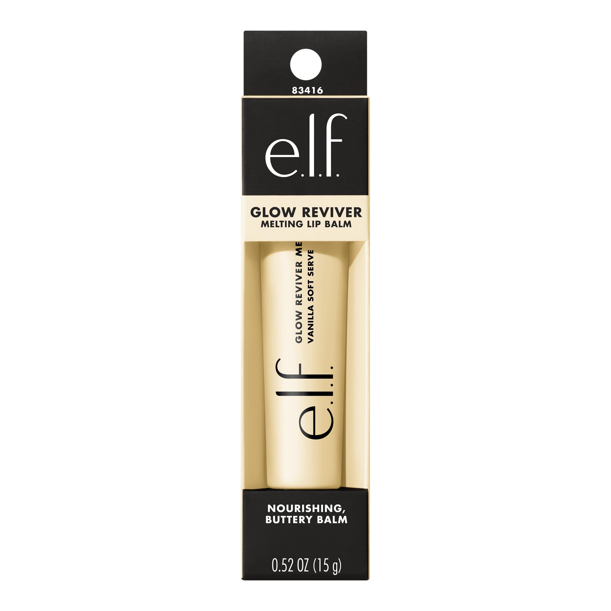 e.l.f. Glow Reviver Melting Lip Balm, balsamo labbra idratante colorato con finish lucido per labbra morbide ed elastiche, prodotto vegano e non testato sugli animali, Vanilla Soft Serve