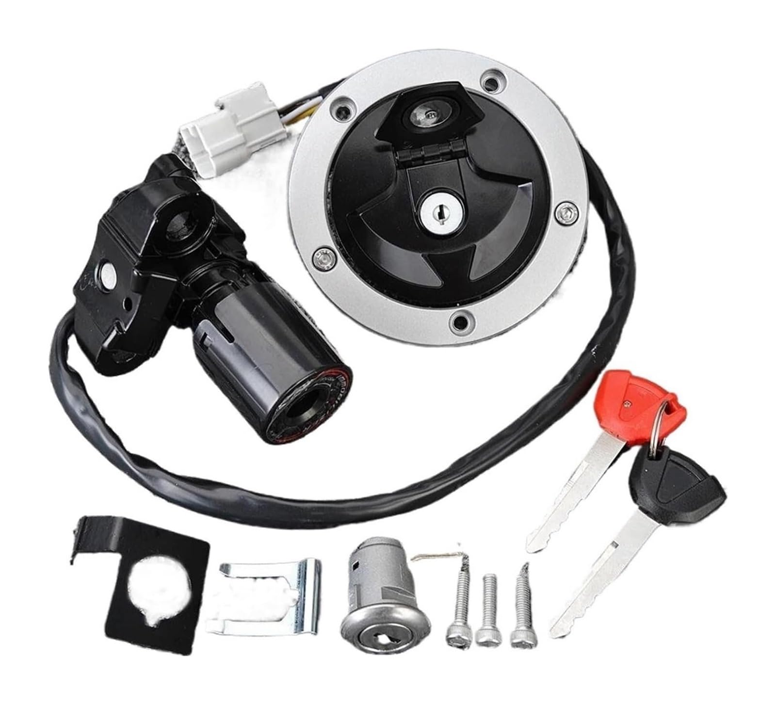 Cerradura De Encendido para Kawasaki para ZX1000 para Ninja 1000 2011-2017 27045-5492 27005-0568 Interruptor Arranque Bloqueo Motocicleta Tanque Combustible 2 Llaves