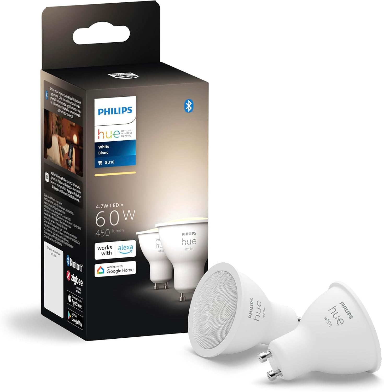 Amazon.co.jp : Philips Hue Smart 60W GU10 LED電球 - ホワイトライト