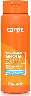 Carpe No-Sweat Groin Powder (For Women)  - Designed for Maximum Sweat Absorption - Mess and Friction Free, Stop Chafing