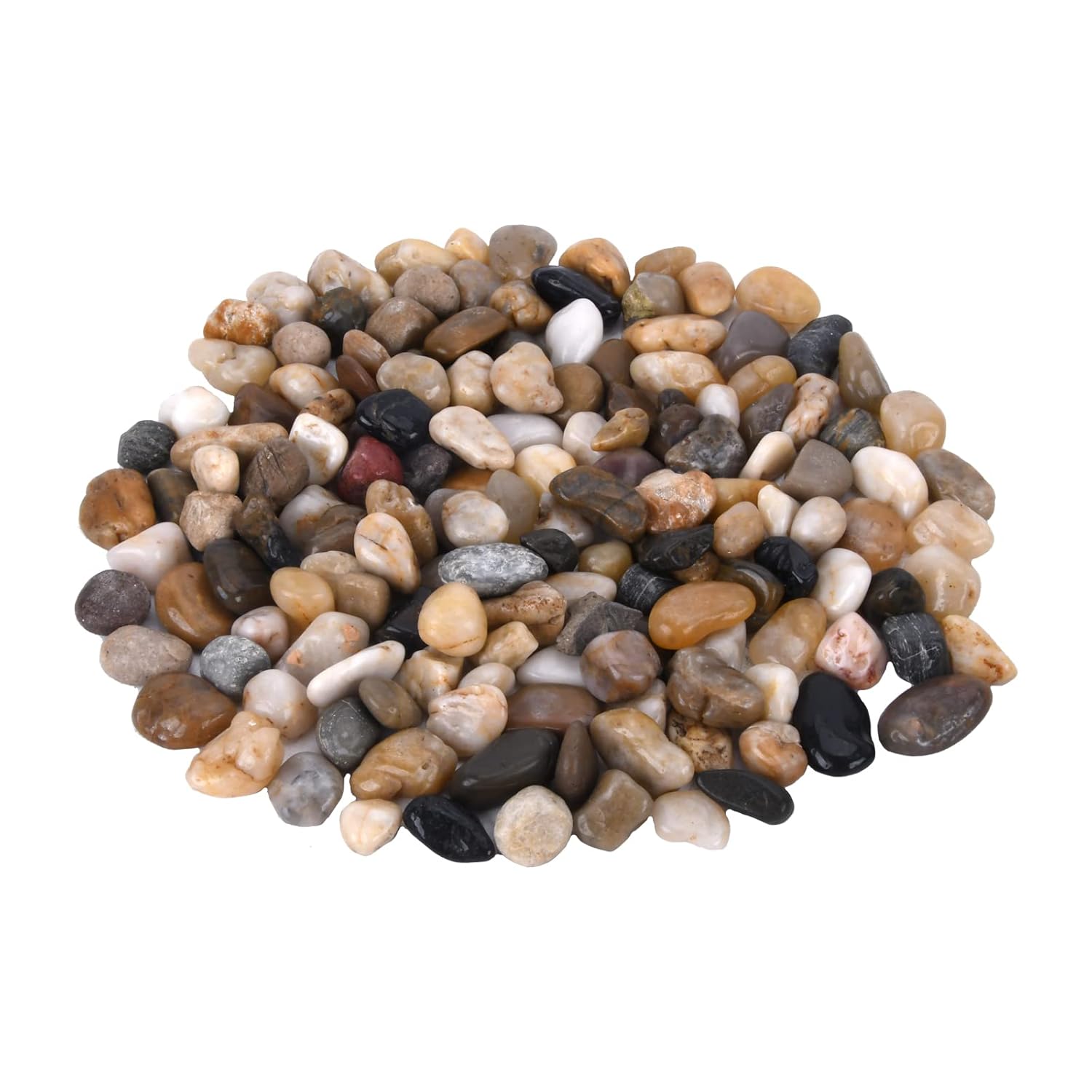 GasSaf 18 Pounds Polished Pebbles, Natural Polished Mixed Color Stones, Decorative Gravel for Plants, Vases, Aquariums, Outdoor Decorative, DIY Decorative River Rock Stones - Small(3/8"-3/4") : Patio, Lawn & Garden