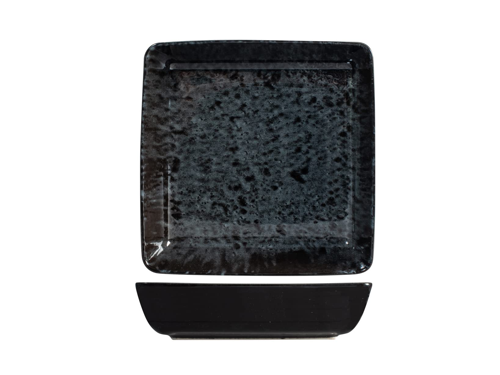 H&H Uranus 19 cm Porcelain Base Plate, Modern Design, Elegant for Serving Dishes, Black