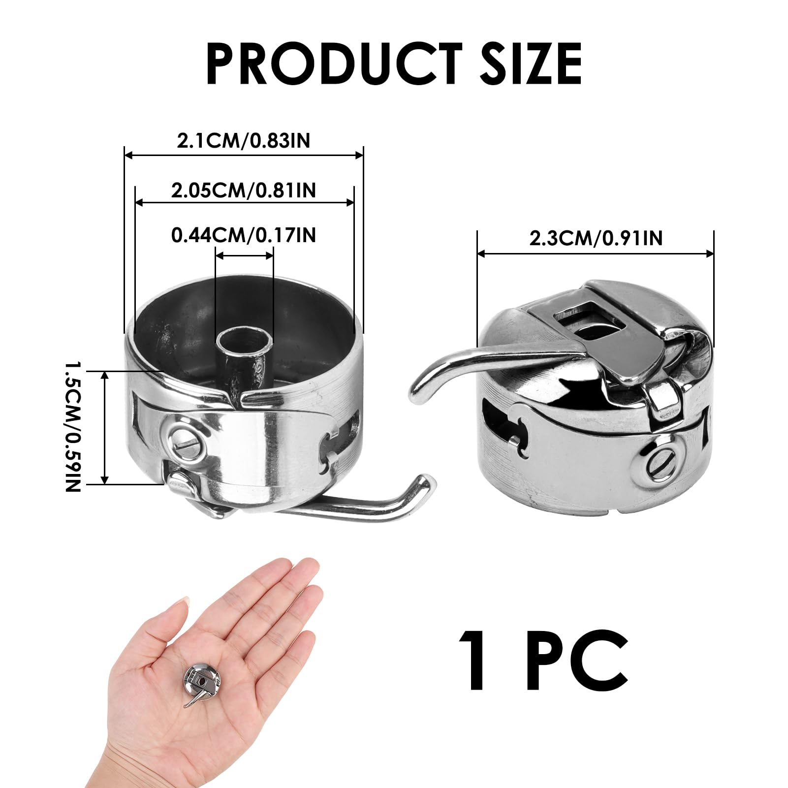 Capsula Porta-Spolina Macchina Cucire - Acciaio Inox, Universale Per Singer, Brother - Foto 11