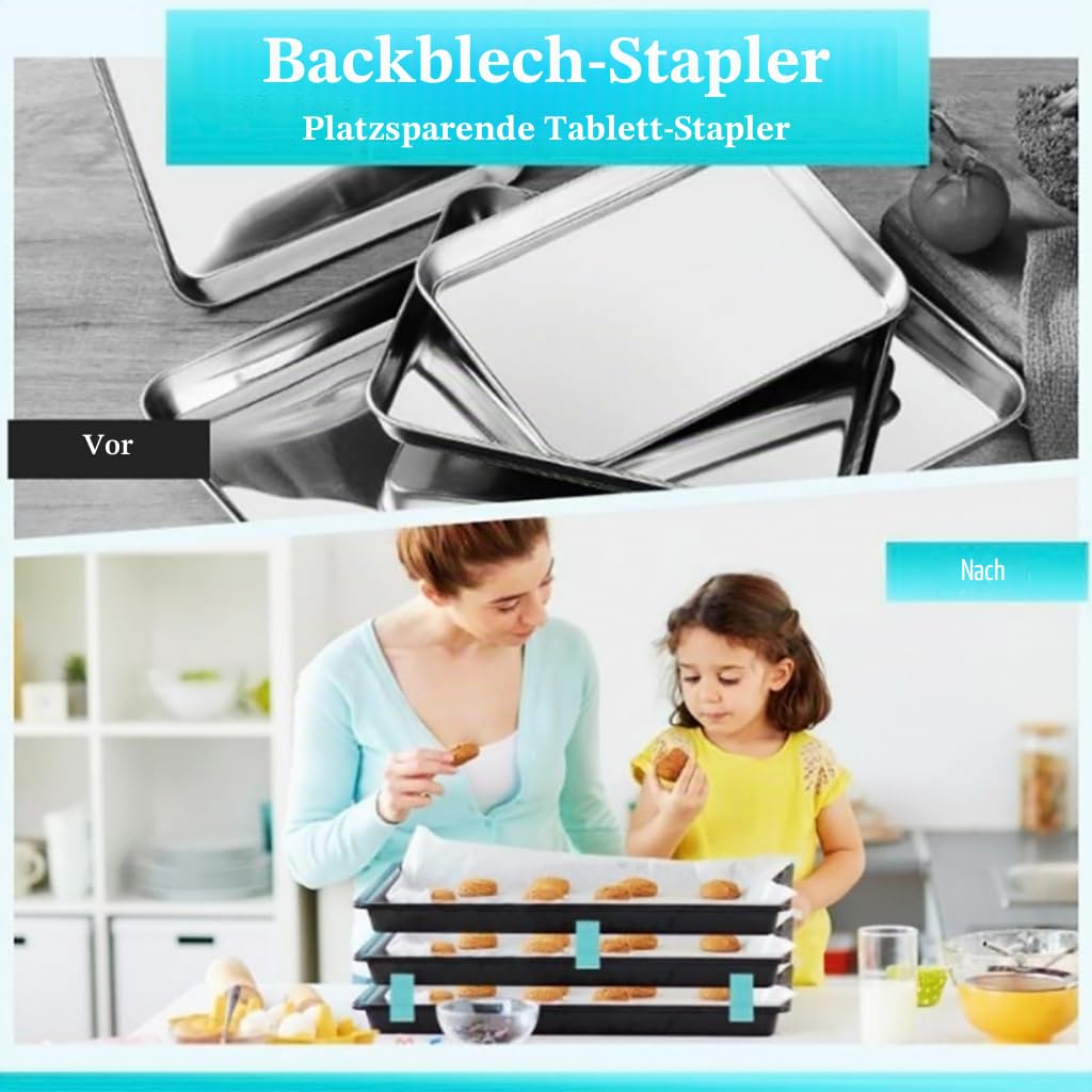 Stabiler Backblechhalter, stabile Küchenblechhalter für Backen, Ofen, Kühlschrank, Organisation, rutschfester Tablettständer