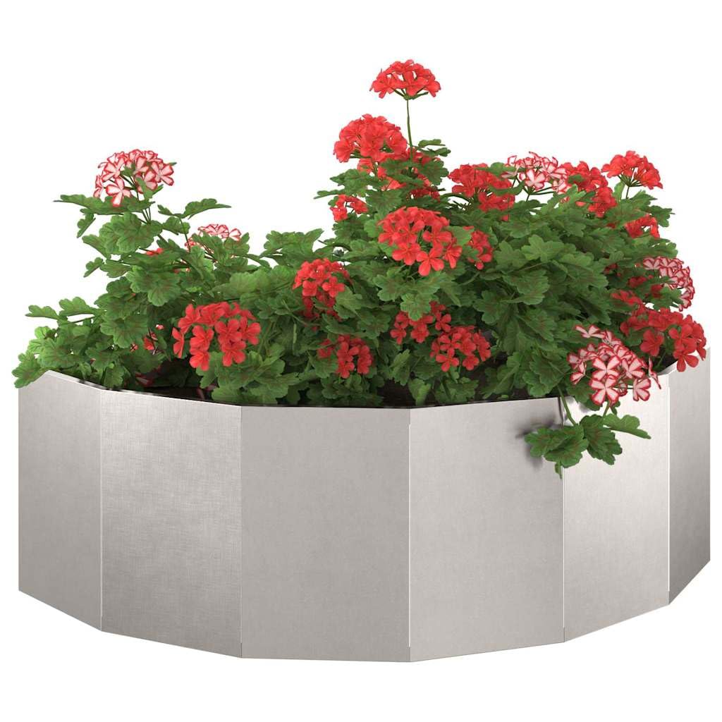 vidaXL Planter Silver 120 x 60 x 35 cm Stainless Steel, Garden and Terrace, Durable Outdoor Planter, Decorative Container, Steel Holder, Greenhouse Pot, Floral Box, Yard Accent